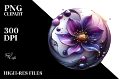 Abstract -Like Violet with Golden Insertions PNG Product Image 2