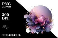 Abstract -Like Violet with Golden Insertions PNG Product Image 2