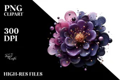 Abstract -Like Violet with Golden Insertions PNG Product Image 2