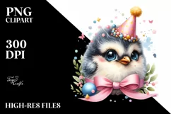 Baby Bird with Party Hat PNG Product Image 1