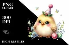 Baby Bird with Party Hat PNG Product Image 1