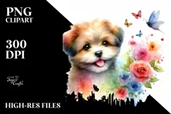 Colorful Dog Watercolor PNG Product Image 3