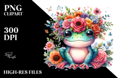 Vibrant Flowers Frog Crown Clipart Product Image 2