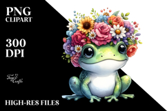 Vibrant Flowers Frog Crown Clipart Product Image 2