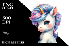Watercolor Baby Unicorn Cool Haircut Product Image 2