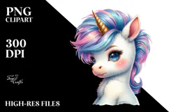 Watercolor Baby Unicorn Cool Haircut Product Image 2