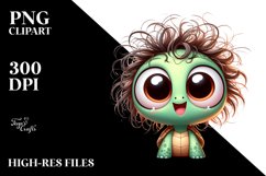 Crazy Looking Small Baby Turtle Smiling | Clipart Product Image 1