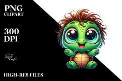 Crazy Looking Small Baby Turtle Smiling | Clipart Product Image 3