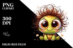 Crazy Looking Small Baby Turtle Smiling | Clipart Product Image 1