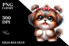 Cartoon Baby Shih Tzu Watercolor PNG Product Image 2