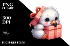 Cute Winter Baby Flamingo PNG Product Image 1