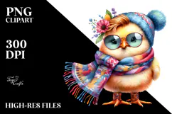 Vibrant Chicken in Watercolor, High-Res PNG Product Image 2