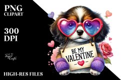 Detailed Colorful Puppy with Heart Sunglasses, PNG Product Image 2