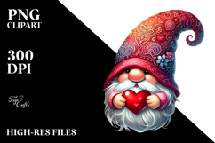 Valentines Gnome with Heart Sign PNG Product Image 2