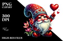 Valentines Gnome with Roses PNG Product Image 2