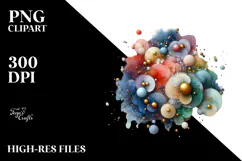 Cosmic Cosmos with Golden Insertions, PNG Product Image 2