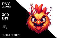 Mischievous Chicken with Grin, Vector Art PNG Product Image 2