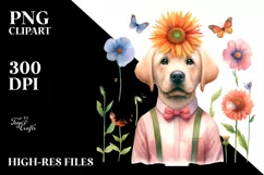 Funny Labrador Retriever Watercolor Clipart Product Image 1