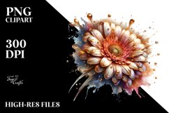 Abstract Glossy Gerbera Watercolor | Sublimation | Clipart Product Image 1