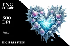 Icy Heart Made of Ice PNG Product Image 2