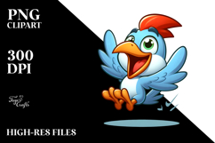 Jumping Bird with Sunglasses PNG Product Image 2