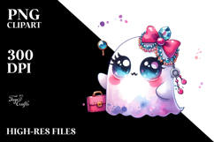 Vibrant Funny Tiny Ghost PNG Product Image 2