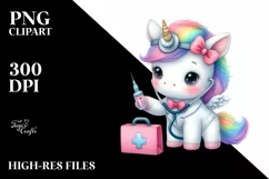 Baby Unicorn Being a Doctor | Clipart Product Image 3