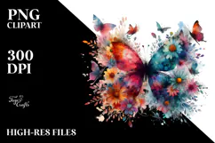 Colorful Grungy Flower PNG Product Image 2
