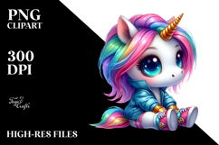 Cute Unicorn with Cool Haircut PNG Product Image 2