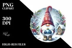 Detailed Vibrant Winter Gnome PNG Product Image 1