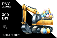 Funny Easter Excavator, PNG Product Image 2