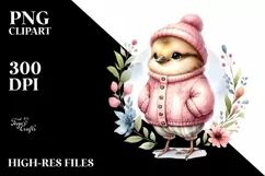 Cute Baby Bird with Clothes PNG Product Image 3