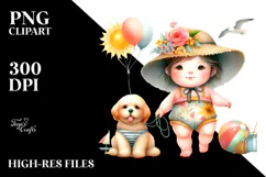 Beachwear Baby Dog Whimsical PNG Product Image 2
