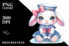 Colorful Baby Rabbit Sailor Suit | Sublimation Clipart Product Image 3