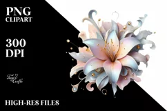 Shiny Lily with Golden Insertions PNG Product Image 1