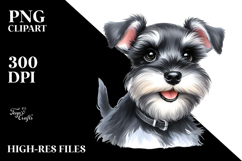 Baby Miniature Schnauzer Watercolor PNG Product Image 2
