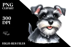 Baby Miniature Schnauzer Watercolor PNG Product Image 2