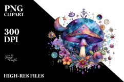 splashy,centered Mystical Mushroom Tarot PNG Product Image 2