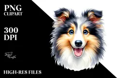 Cute Collie with Big Eyes PNG Product Image 2