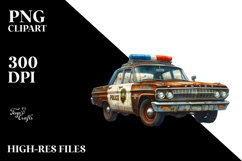 Rusted Police Car with Confetti, 20 oz Tumbler PNG Product Image 2