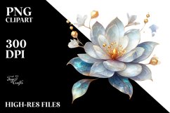 -Like Gardenia with Golden Insertions | Sublimation Clipart Product Image 3