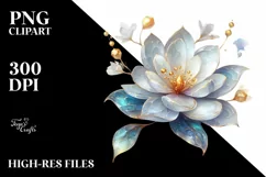 -Like Gardenia with Golden Insertions | Sublimation Clipart Product Image 3