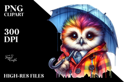 Vibrant Owl in Watercolor, High-Res PNG Product Image 2