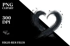 Simple Paintbrush Style Heart, PNG Product Image 2
