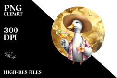 Happy Duck with Cocktail, PNG Product Image 2