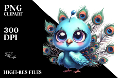 Excited Peacock Clipart Product Image 2