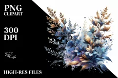 Detailed Lobelia Watercolor Clipart Product Image 3