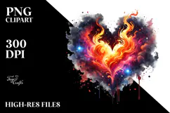 Heart Made of Fire, Digital PNG Product Image 2