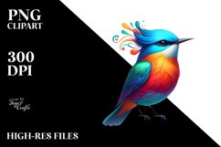 Colorfull Vibrant Bird Watercolor Wimsical Product Image 3