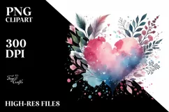 Spring Heart Paintbrush Digital Painting PNG Product Image 2